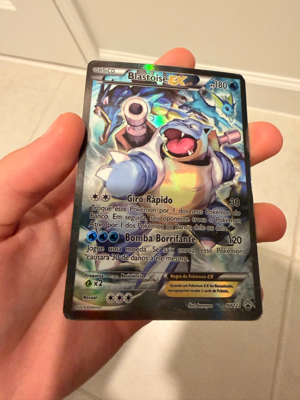 Blastoise EX Holographic Trading Card - Blue